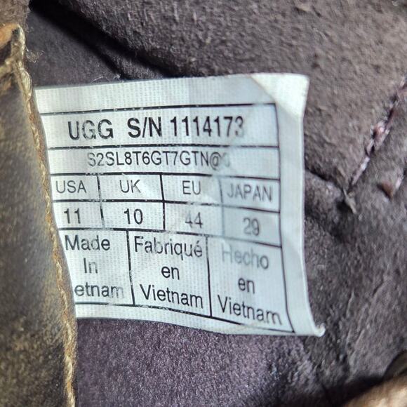 Men's UGG Biltmore Leather Waterproof Brown Size 11 Moc Toe Lace‎ Up Soft Comfy - Picture 15 of 16